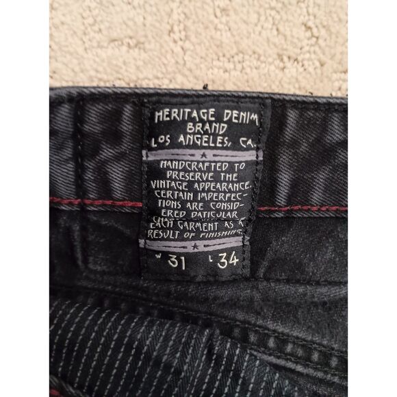 Cult of Individuality Jeans Mens 31/34 Black Greaser Straight - Picture 11 of 11